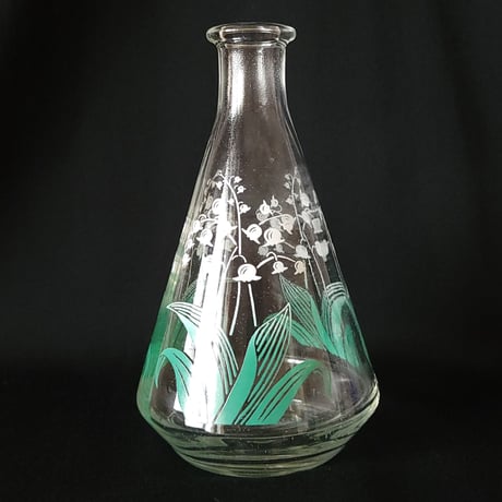 フランスアンティーク すずらん カラフとミニコップ フランス アンティーク スズランカラフ ミニグラス ガラストレイ