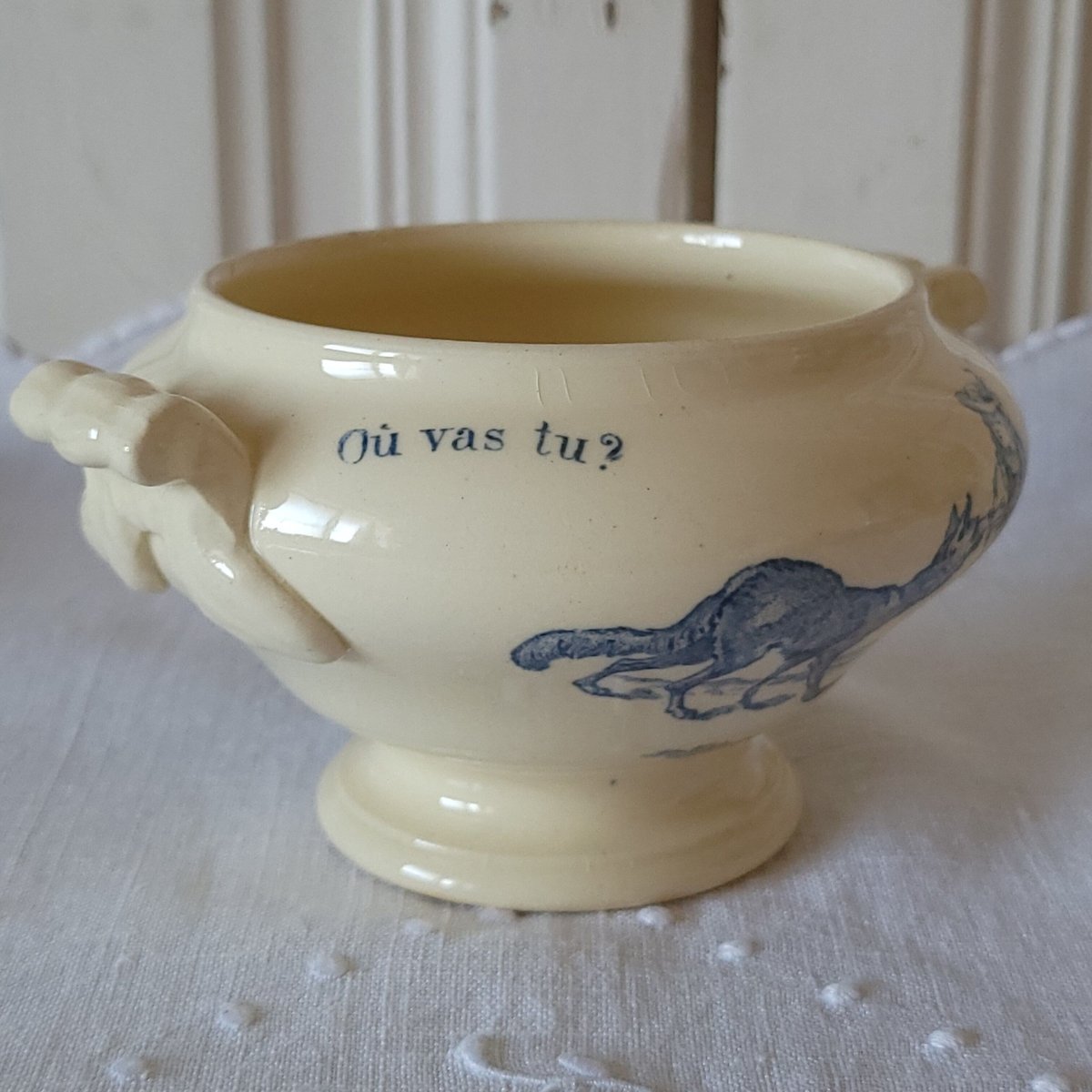 フランスアンティークおままごと食器赤ずきん青スーピエール