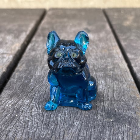 ウエストモアランド　ビンテージ　ガラス　ブルドッグ　コバルトブルー Westmoreland Glass Bulldog | SUGAR DUMPLING