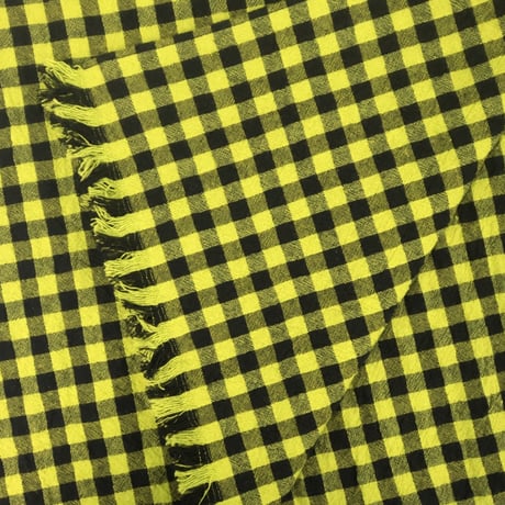 point de Japon / Cotton Linen Shawl / Black × Yellow