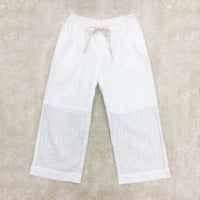point de Japon / Striped Embroidery Pants (without hip pockets) / Off White