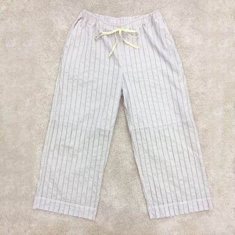 point de Japon / Striped Embroidery Pants (without hip pockets) / Smoky Lavender