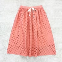 point de Japon / Embroidered Cotton Skirt / Smoky Pink