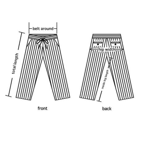 point de Japon / Striped Embroidery Pants / Off White