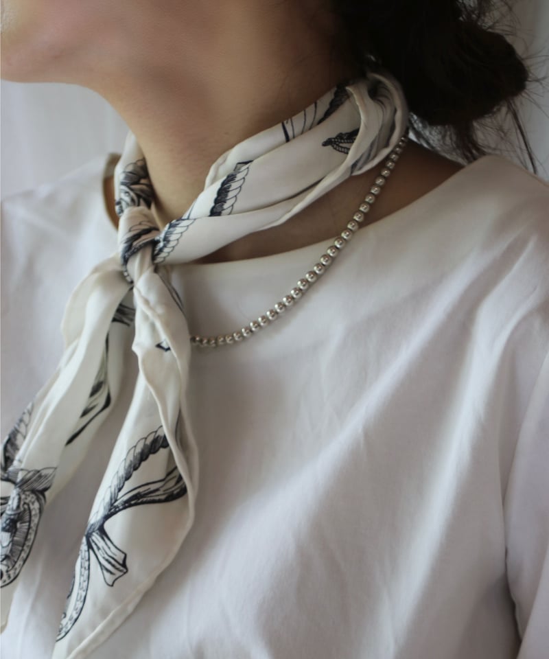 5mm silver beads 43cm necklace(MA-N-21) | MAUA 