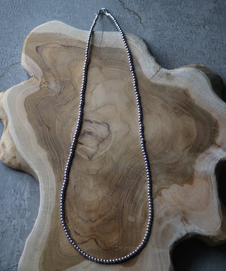 4mm silver beads long necklace(MA-N-25)