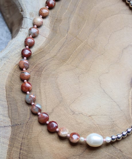 Brown I.stone necklace(MA-N-22)