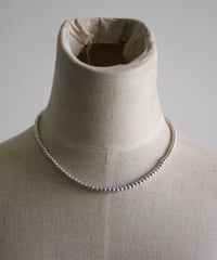 4mm silver beads 43cm necklace(MA-N-20)