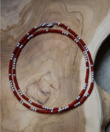 Red agate long necklace(MA-N-47)