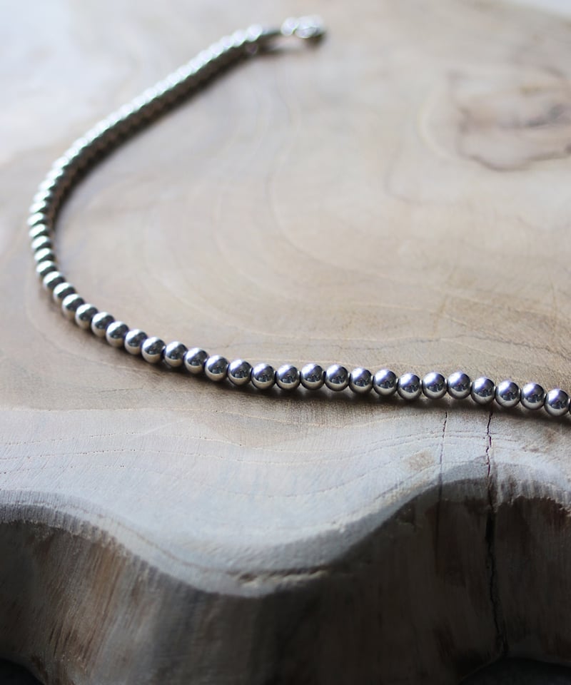 5mm silver beads 43cm necklace(MA-N-21) | MAUA ...