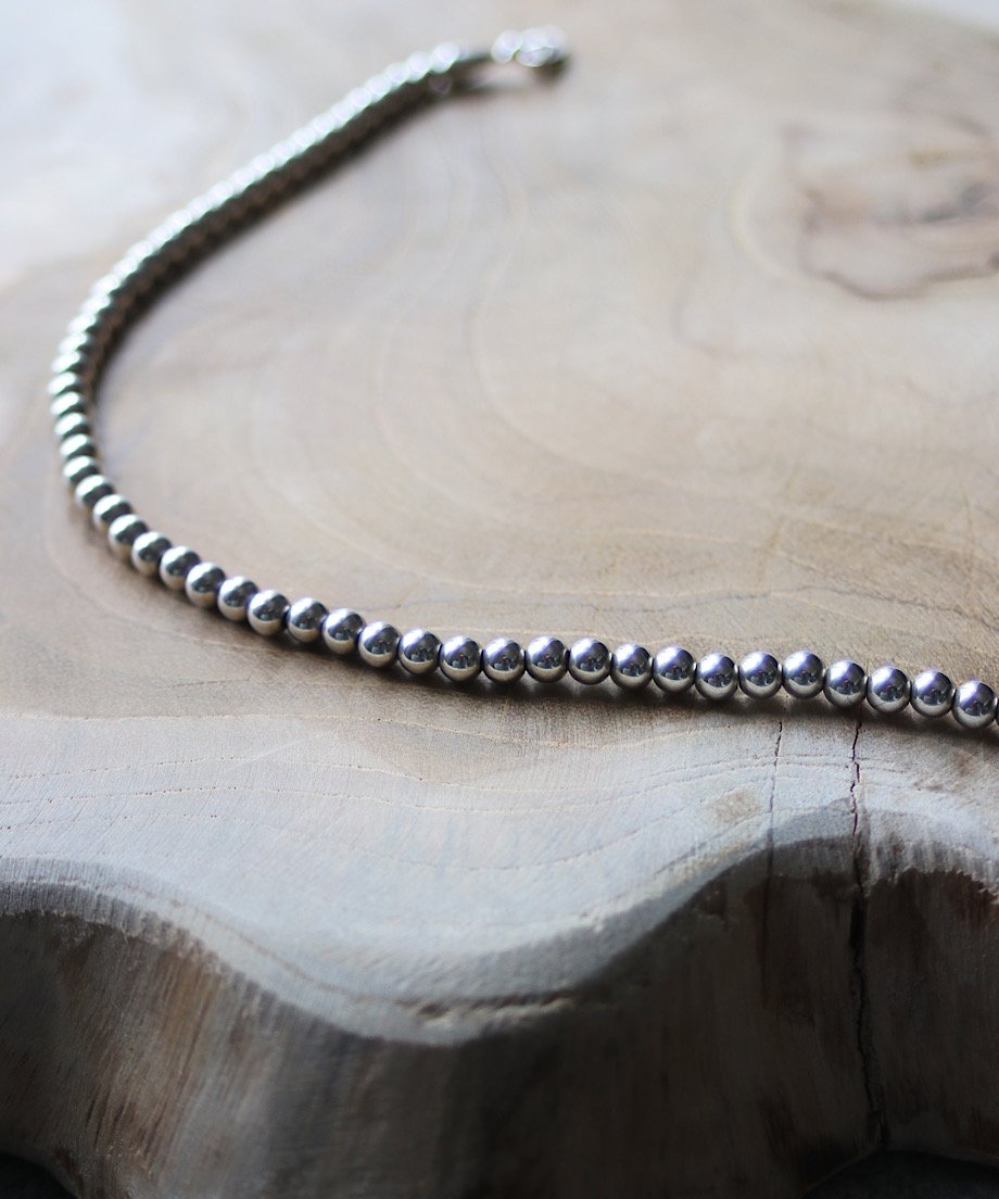 5mm silver beads 43cm necklace(MA-N-21) | MAUA