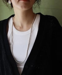 4mm silver beads long necklace(MA-N-25)