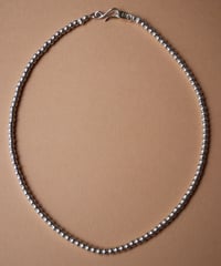 4mm silver beads 43cm necklace(MA-N-20)