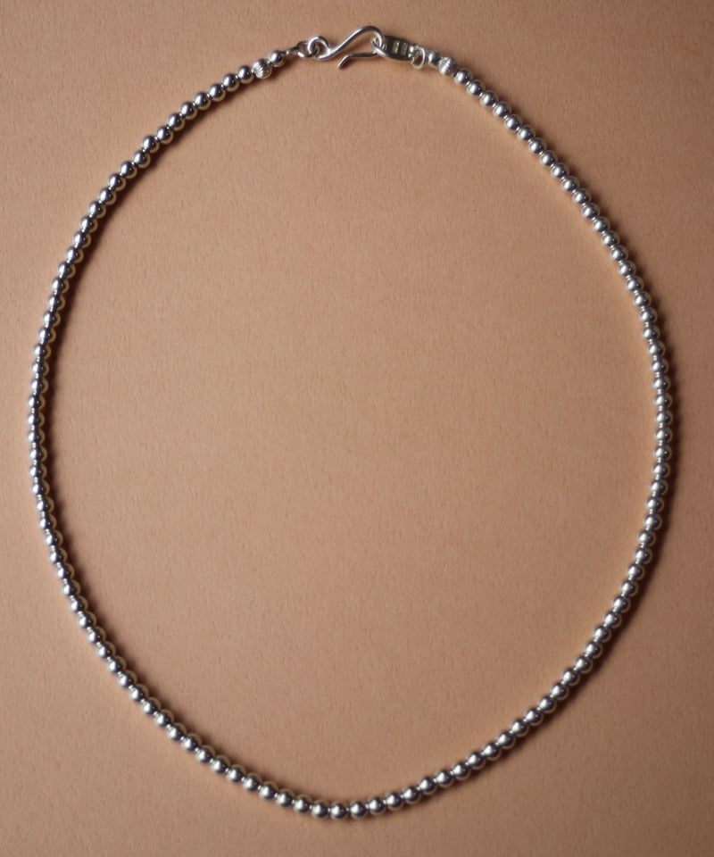 4mm silver beads 43cm necklace(MA-N-20) | MAUA