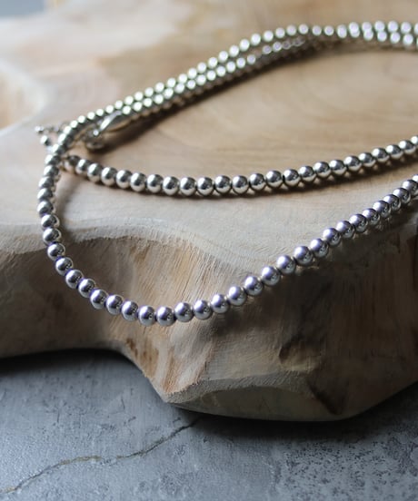 5㎜ silver beads middle necklace (MA-N-03)