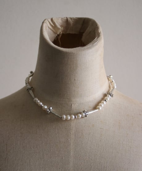 Flower corn×Pearl necklace A(MA-N-51)
