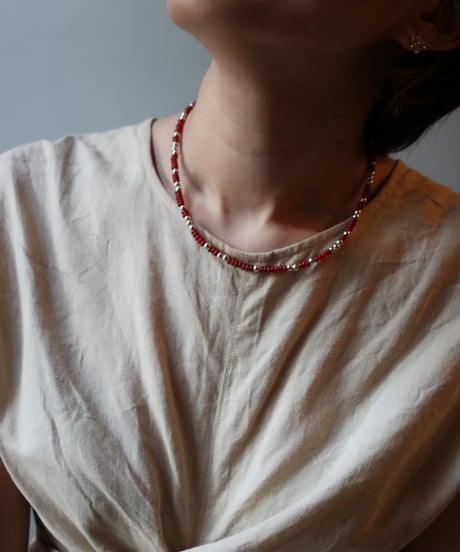 Red agate short necklace(MA-N-46)