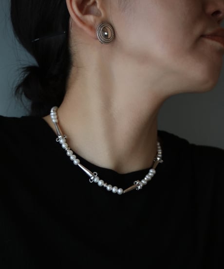 Flower corn×Pearl necklace A(MA-N-51)
