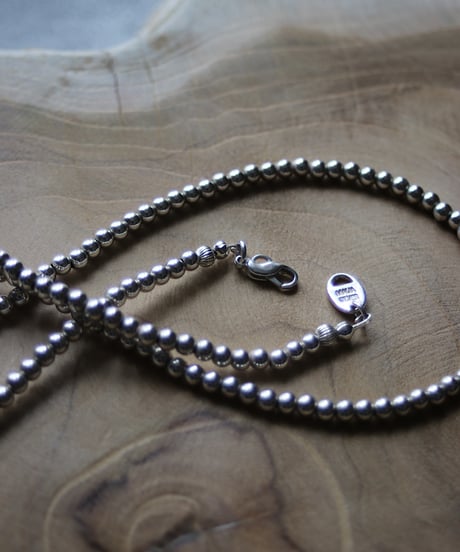 4mm silver beads long necklace(MA-N-25)