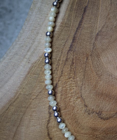 Flower×Mother of pearl short necklace(MA-N-48)