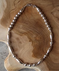 8mm  silver beads mix necklace(MA-N-17)