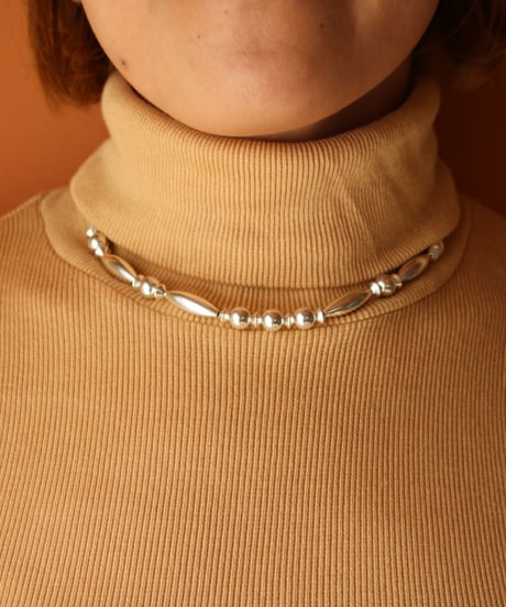 8mm  silver beads mix necklace(MA-N-17)