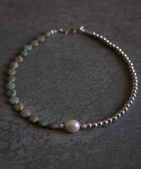 Green I.stone necklace(MA-N-23)