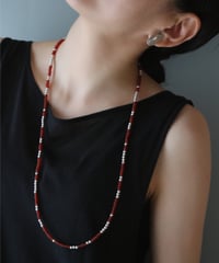 Red agate long necklace(MA-N-47)