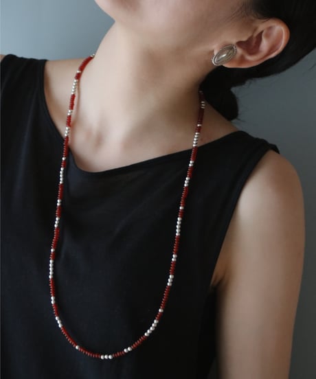 Red agate long necklace(MA-N-47)