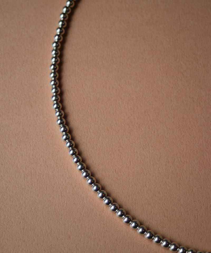 4mm silver beads 43cm necklace(MA-N-20) | MAUA