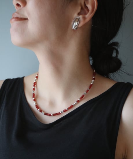 Red agate short necklace(MA-N-46)