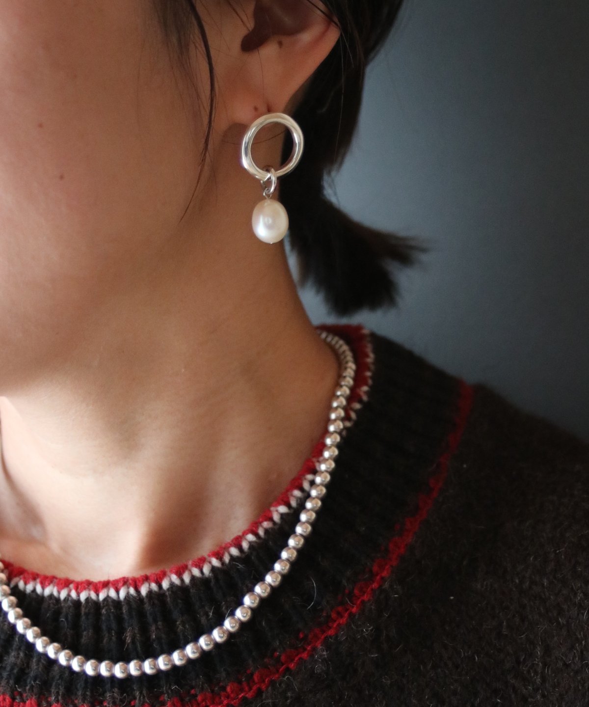 Rahisi pearl pierce M(MA-P-27) | MAUA JEWELRY
