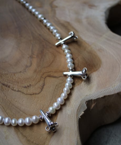 Flower corn×Pearl necklace B(MA-N-52)
