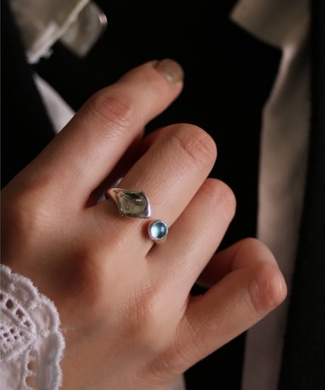 Lace leaf ring(MA-R-19)Blue