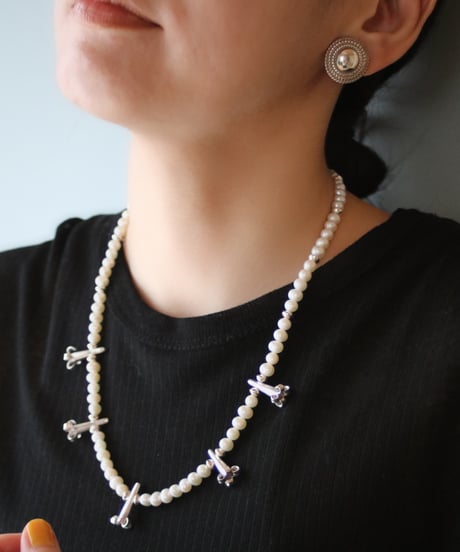 Flower corn×Pearl necklace B(MA-N-52)