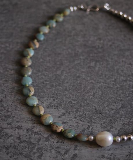 Green I.stone necklace(MA-N-23)