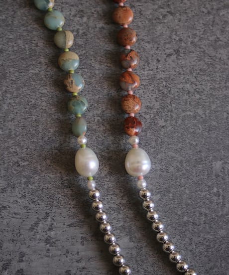 Green I.stone necklace(MA-N-23)