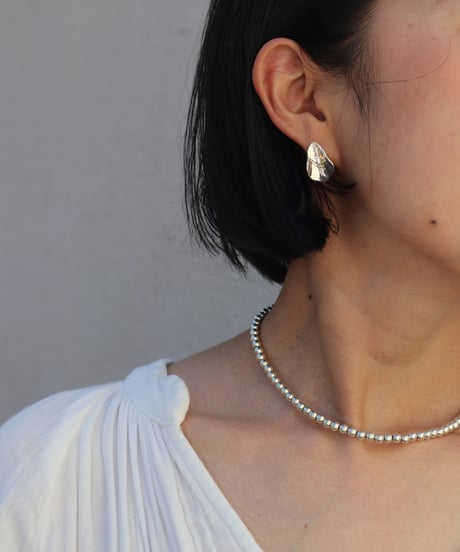 5㎜ silver beads short necklace (MA-N-02)