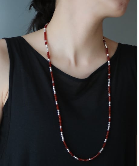 Red agate long necklace(MA-N-47)