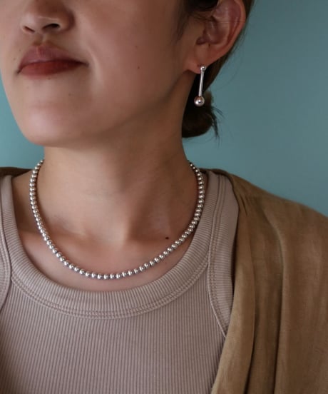 5㎜ silver beads short necklace (MA-N-02)