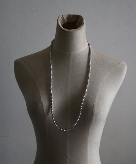5㎜ silver beads middle necklace (MA-N-03)