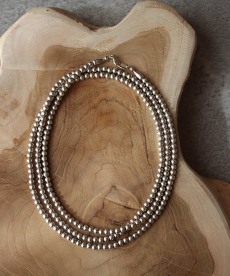 5㎜ silver beads long necklace (MA-N-04)