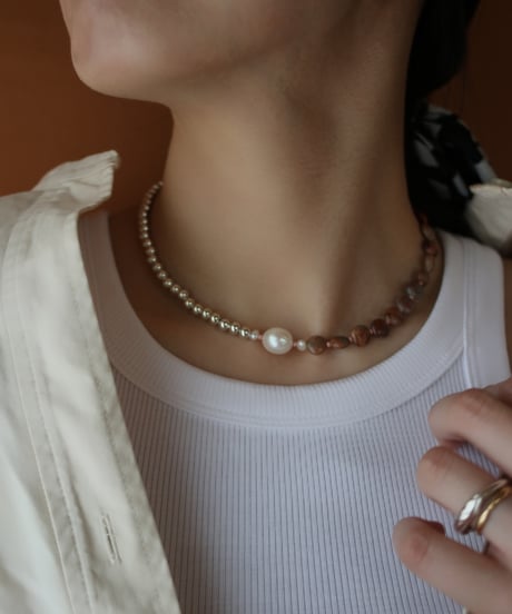 Brown I.stone necklace(MA-N-22)