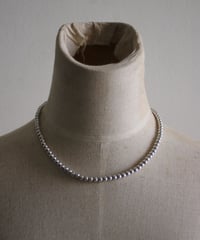 5mm silver beads 43cm necklace(MA-N-21)