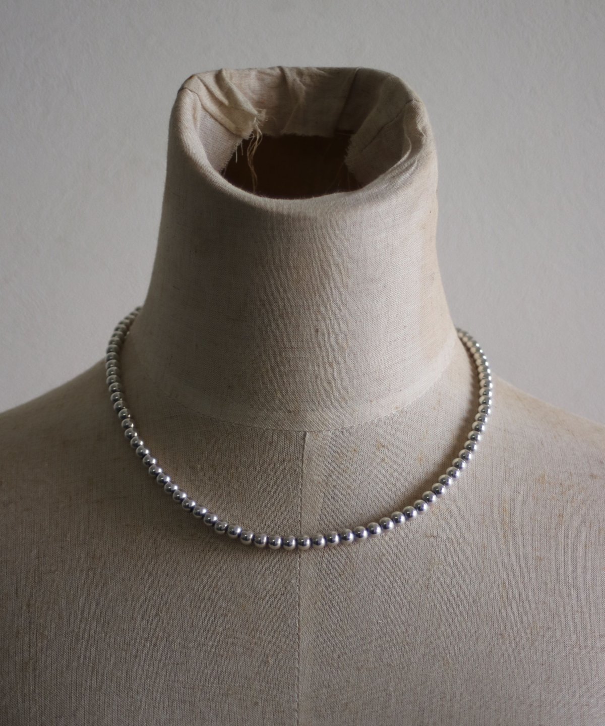 5mm silver beads 43cm necklace(MA-N-21) | MAUA