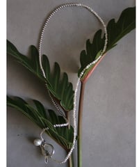 4mm silver beads×pearl lariat(MA-N-26)