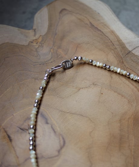 Flower×Mother of pearl short necklace(MA-N-48)