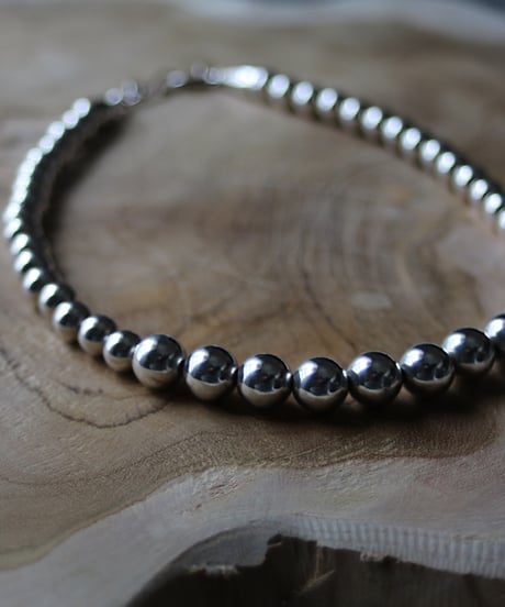 8×10mm silver beads short necklace(MA-N-16)