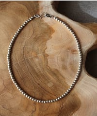 4mm silver beads short necklace(MA-N-24)