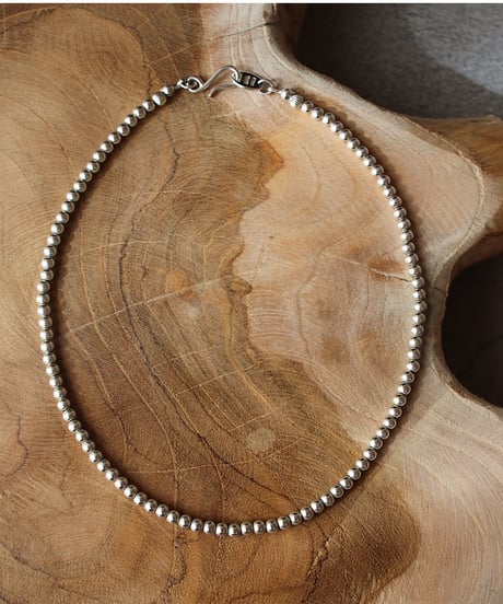 4mm silver beads short necklace(MA-N-24)